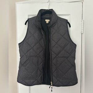 J. Crew Dark Charcoal Quilted Vest